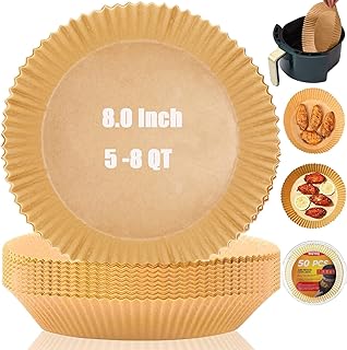 Sponsored Ad - Air Fryer Disposable Paper Liner, 8.0 Inch Round Air Fryer Paper Liners Non-Stick Baking Air Fryer Parchmen...