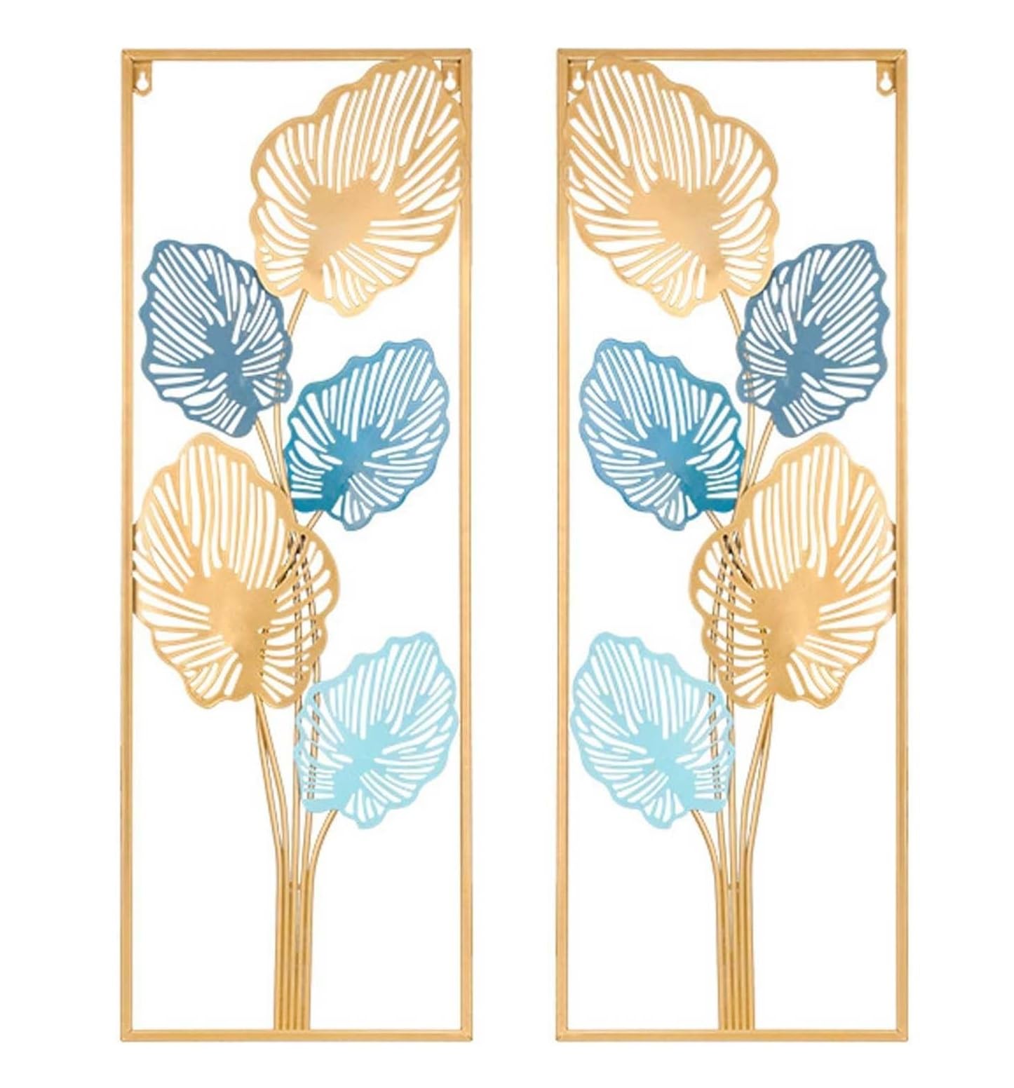 Décoration murale en métal moderne de 85 cm pour salon | Lot de 2 pièces