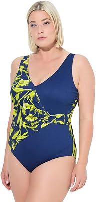 Ulla Popken Damen Badeanzug | Große Größen, Plus Size, Badeanzug, Wickeloptik