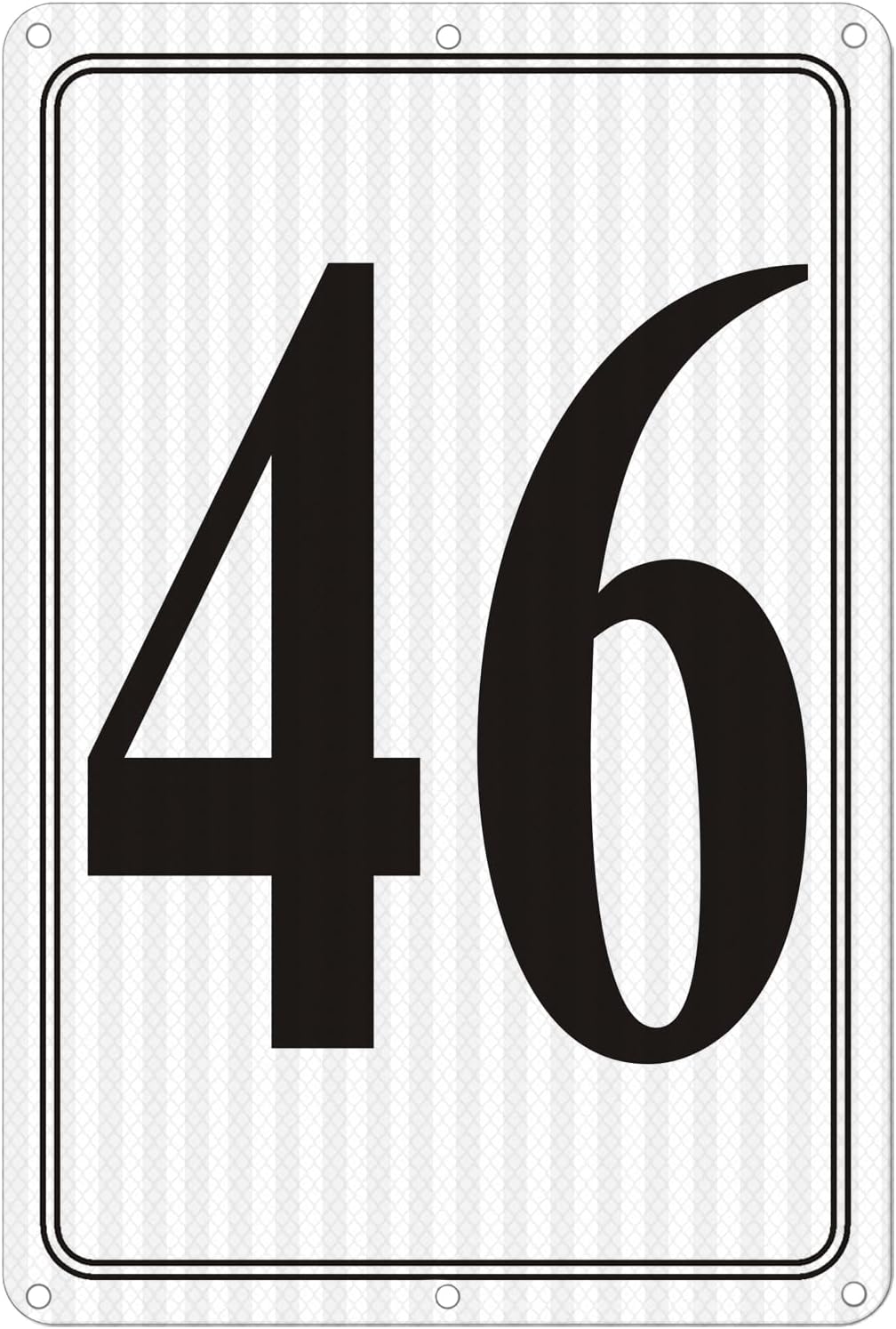 Premium Reflective Metal Number Signs 46 - Aluminum 12" X 8" Parking Spot Numbered Signs Outdoor, Large, Floor, Dock, Court, Aisle, Field, No Fade, Weather-Resistant