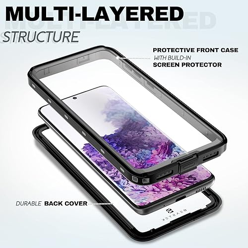 Miniatura 5 de BEASTEK Funda impermeable para Galaxy S20, serie TRE a prueba de golpes, a prueba de polvo, IP68, funda submarina con protector de pantalla