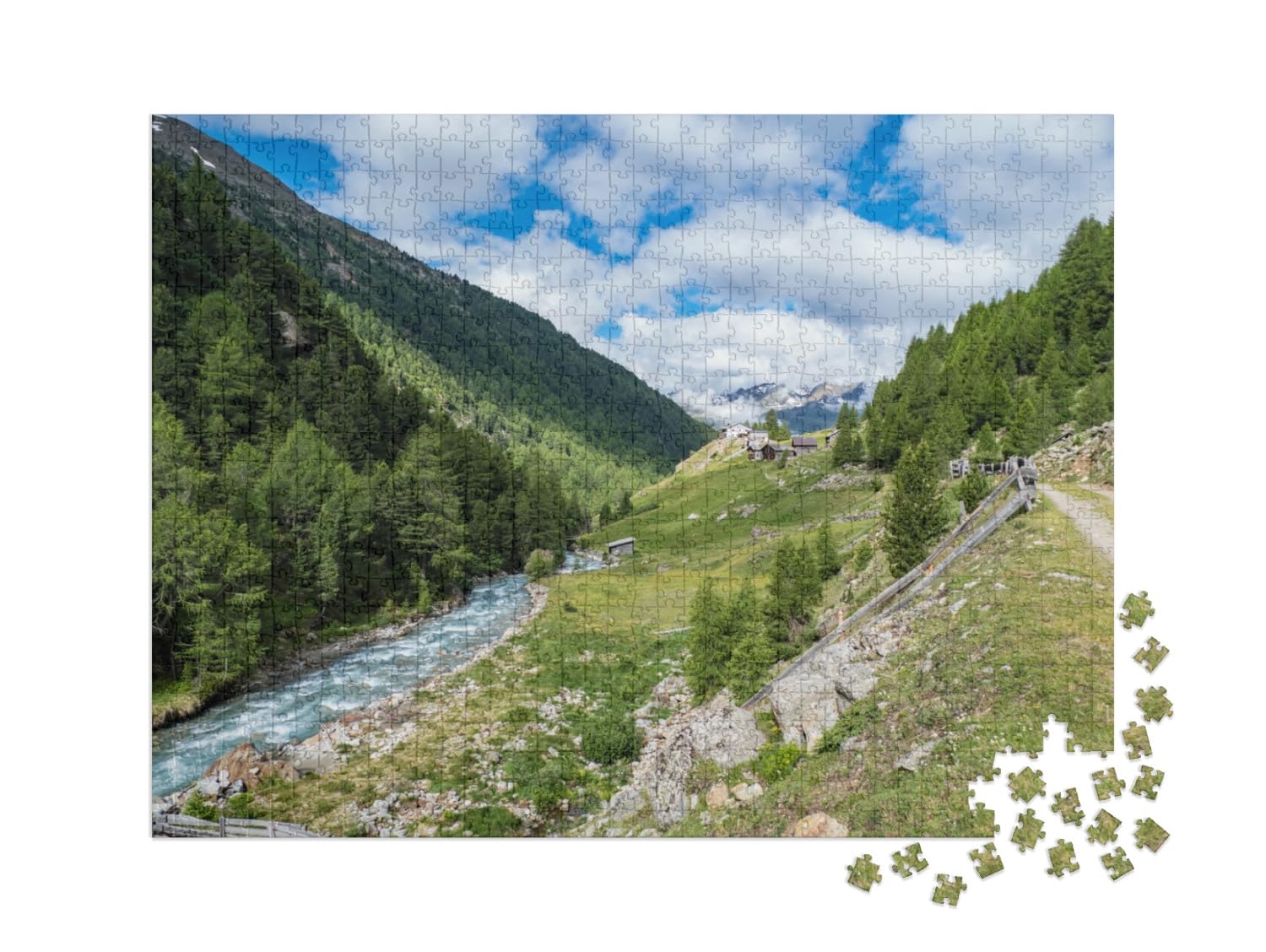 Puzzle 1000 pièces XXL « Un Paysage Estival de rêve dans Les Alpes de l'Ötztal »