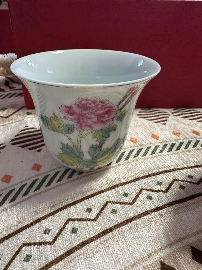 岸本謙仁】紅白瓷 盃 共箱 酒器 酒盃 酒杯 ぐい呑 酒坏 G 岸本謙仁