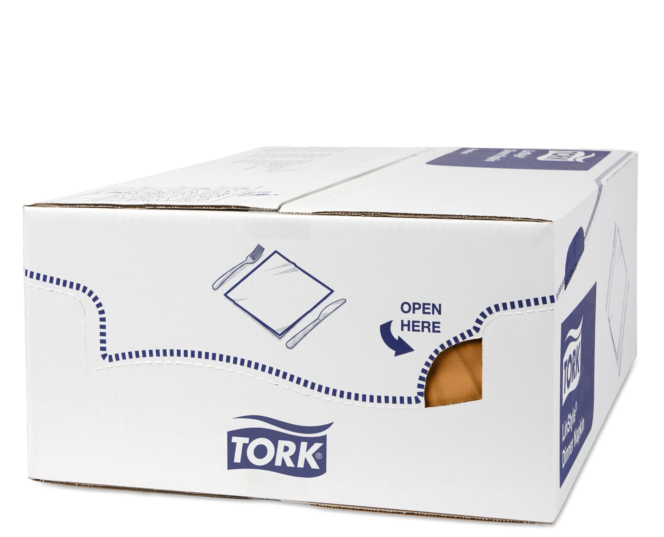 Tork 478851 Serviettes Dinner Premium Linstyle couleur orange / 1 pli - 39cm x 39cm - 12 x 50 serviettes