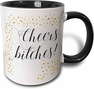 3dRose Cheers Bitches - Bachelorette Party - Bachelorette - Holiday Gift 15oz Two-Tone Black Mug