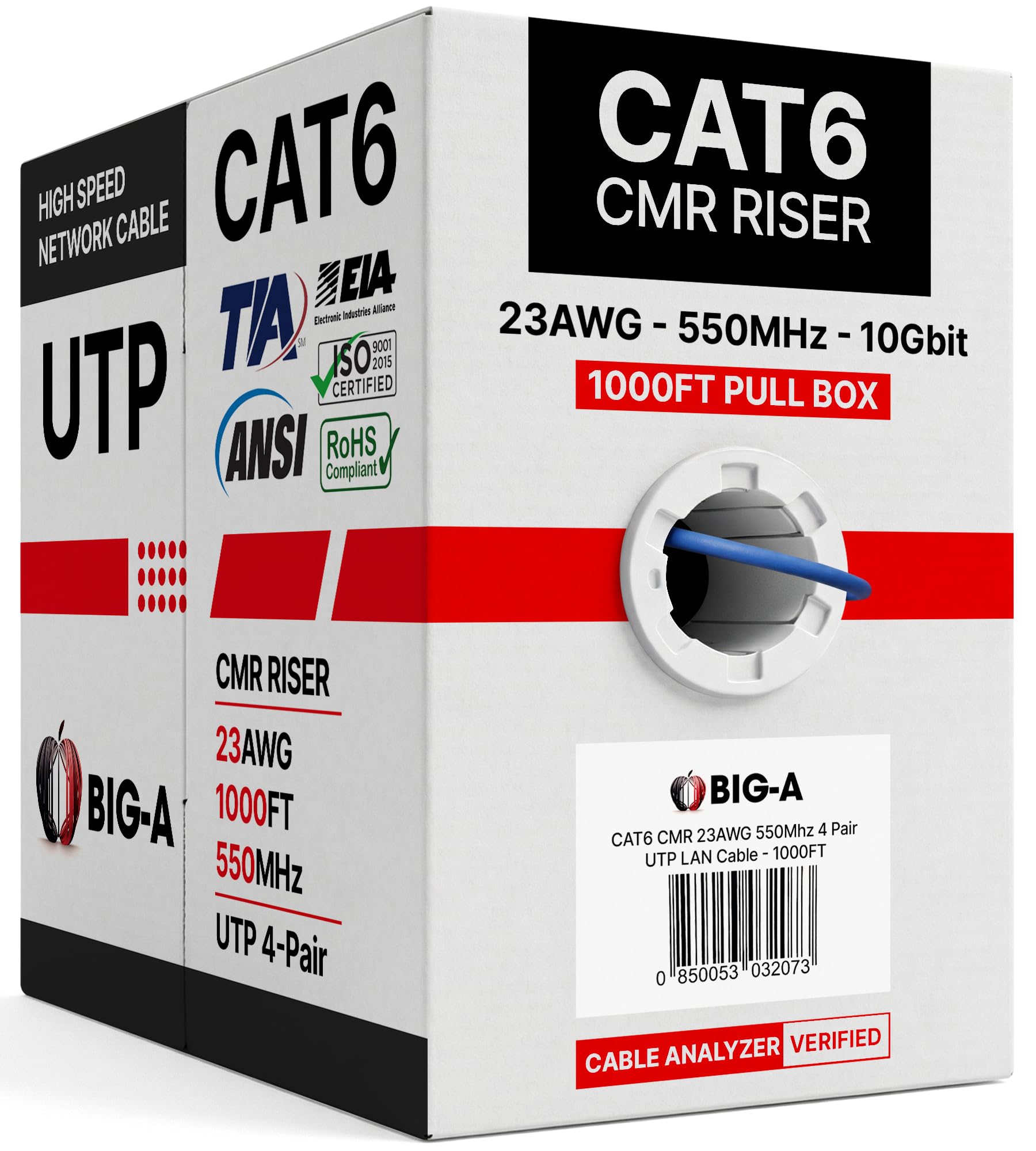 Big-A Cat6 1000ft Bulk Cable
