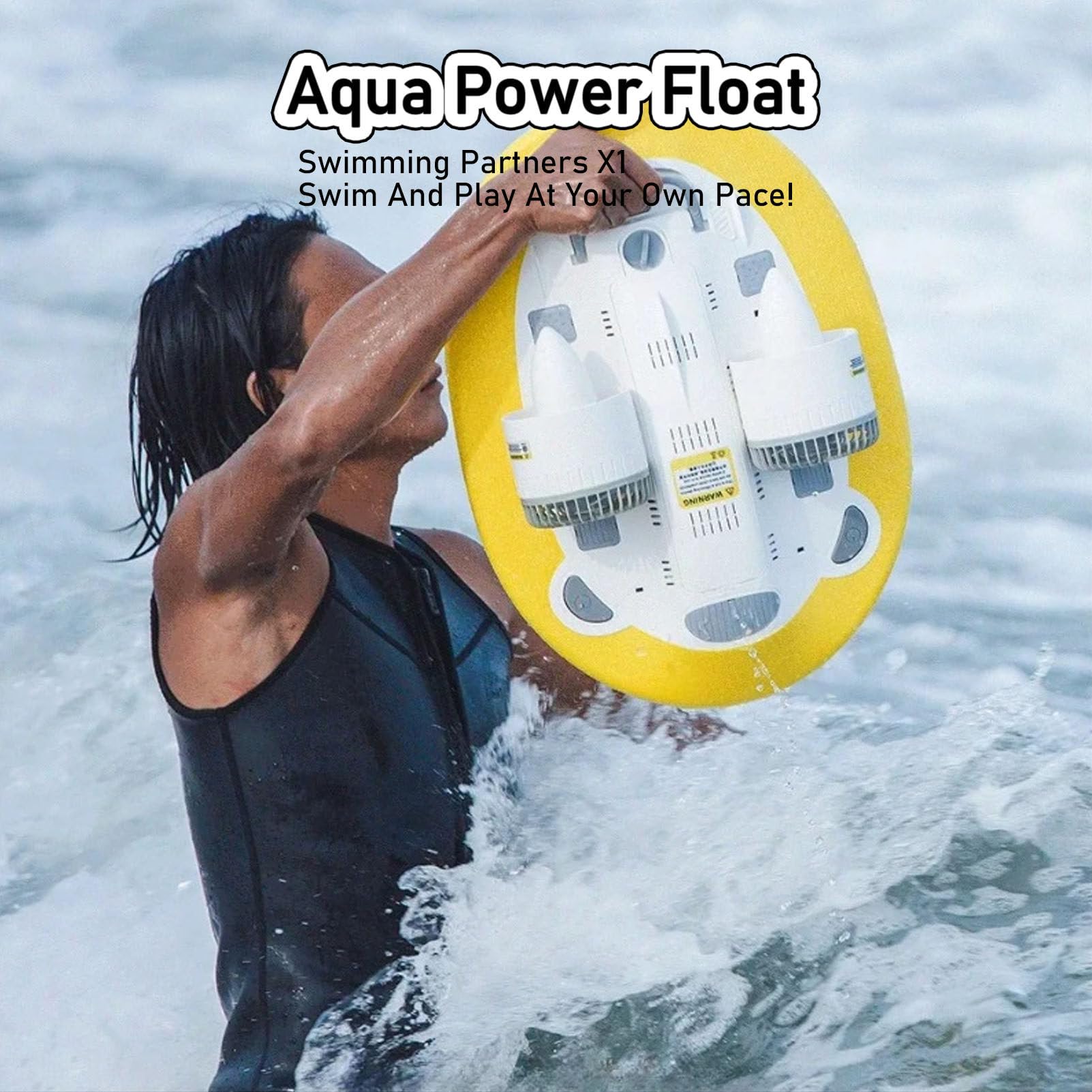 RayGenius Scooter sous-Marin Portable, Booster sous-Marin, Booster De Natation avec Batterie Et Double Moteur pour Jouer dans l'eau Et Flotter.,BatteryX1