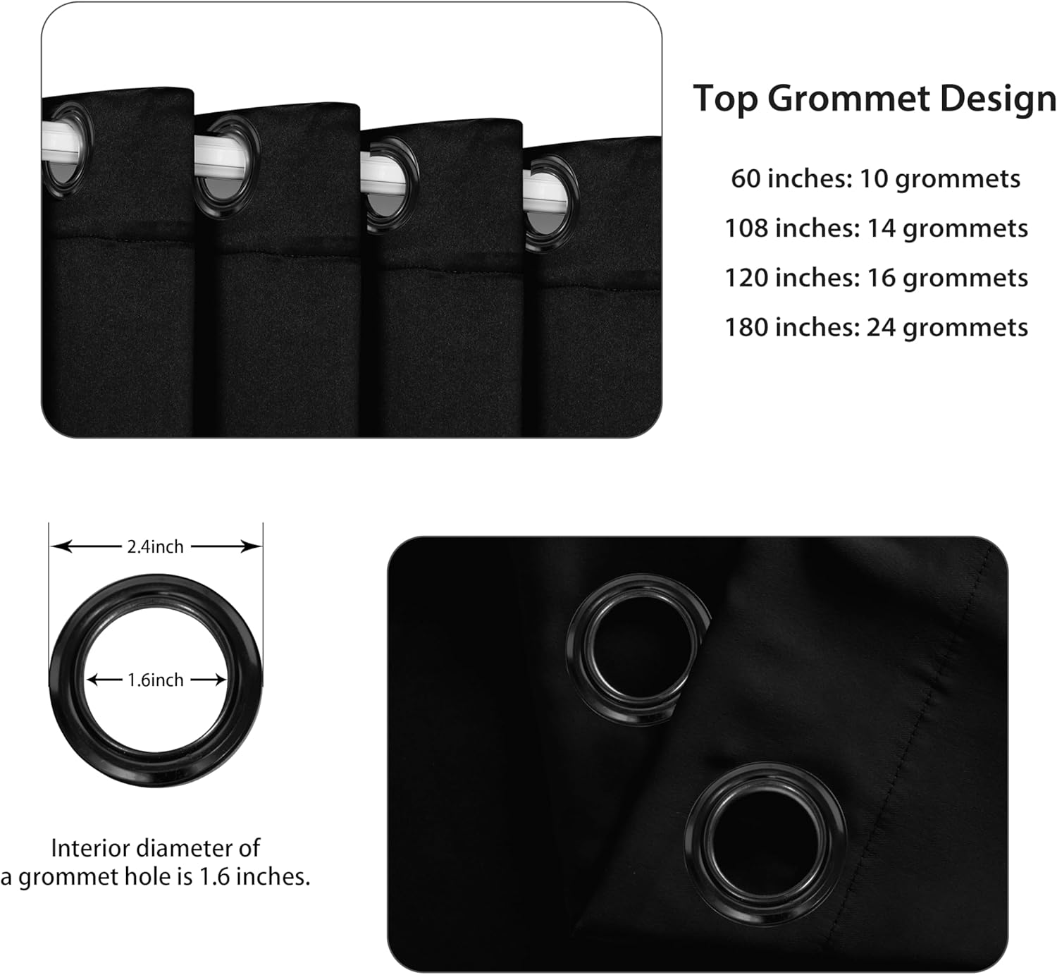 BONZER Black Curtain Dividers - Blackout Curtains Portable Privacy Window Treatment Panel Thermal Insulated Drapes for Living Room Bedroom Patio Door, 84L x 60W Inch (7L x 5W ft), 1 Pc
