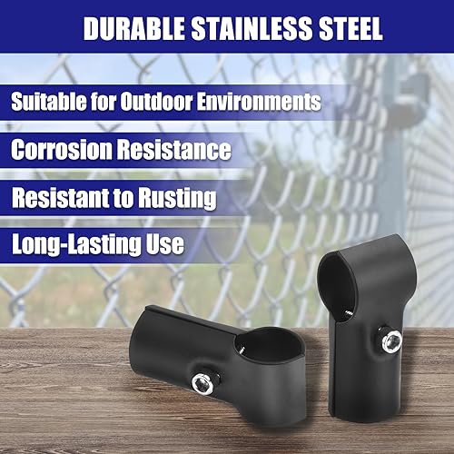 Miniatura 9 de uxcell Conector de tubería estructural, abrazaderas de tubería de unión de 180 grados de 2 vías, 10 juegos de rieles de esquina de acero inoxidable