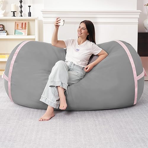 Miniatura 112 de HABUTWAY Puf gigante de 2 pies para adultos, con relleno de espuma viscoelástica, puf grande con funda de terciopelo holandés extraíble para sala de