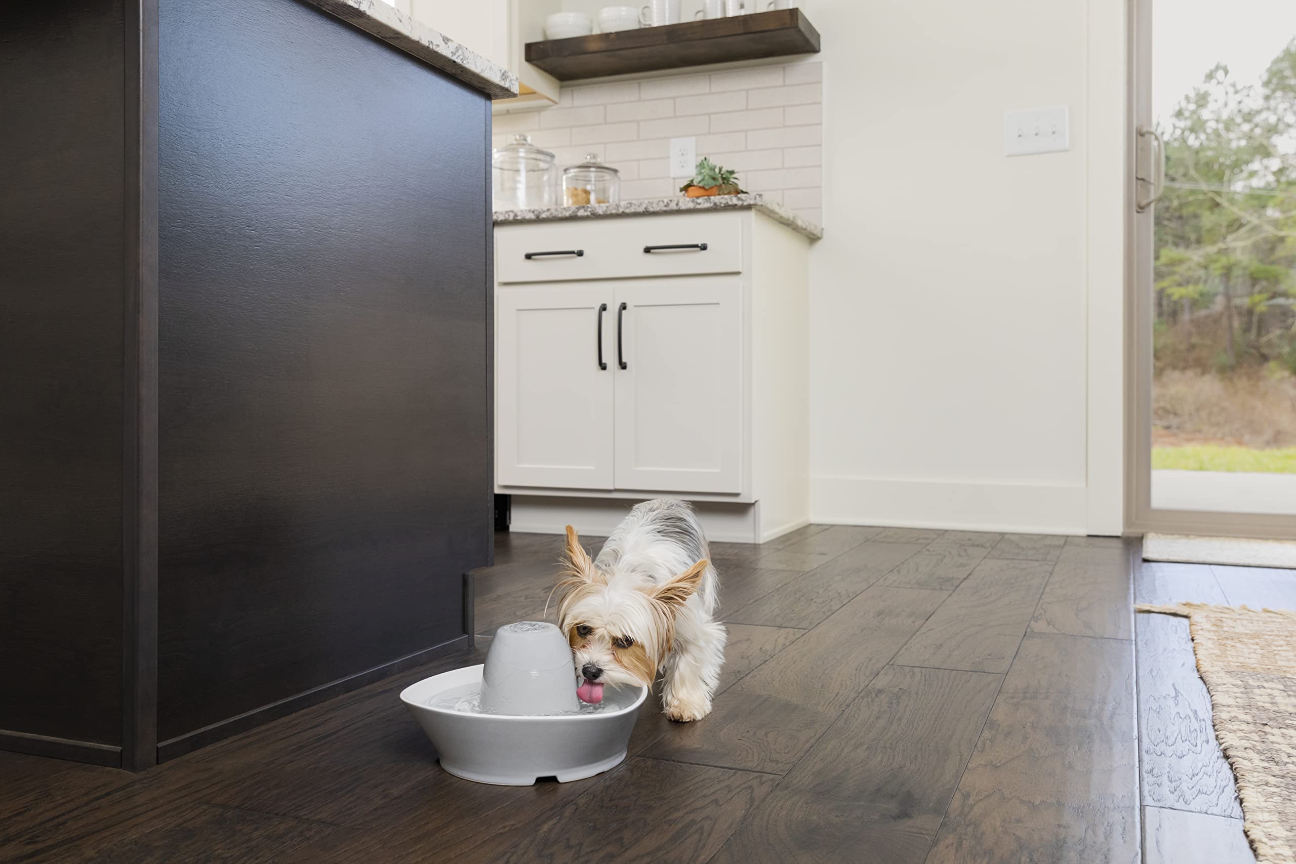 PetSafe Fontanella Ruscello per Animali Domestici in Ceramica, Capacità di 1,8 L d'Acqua, Design Silenzioso, Acqua Filtrata, Stimola Gli Animali a Bere di Più - 4 unità