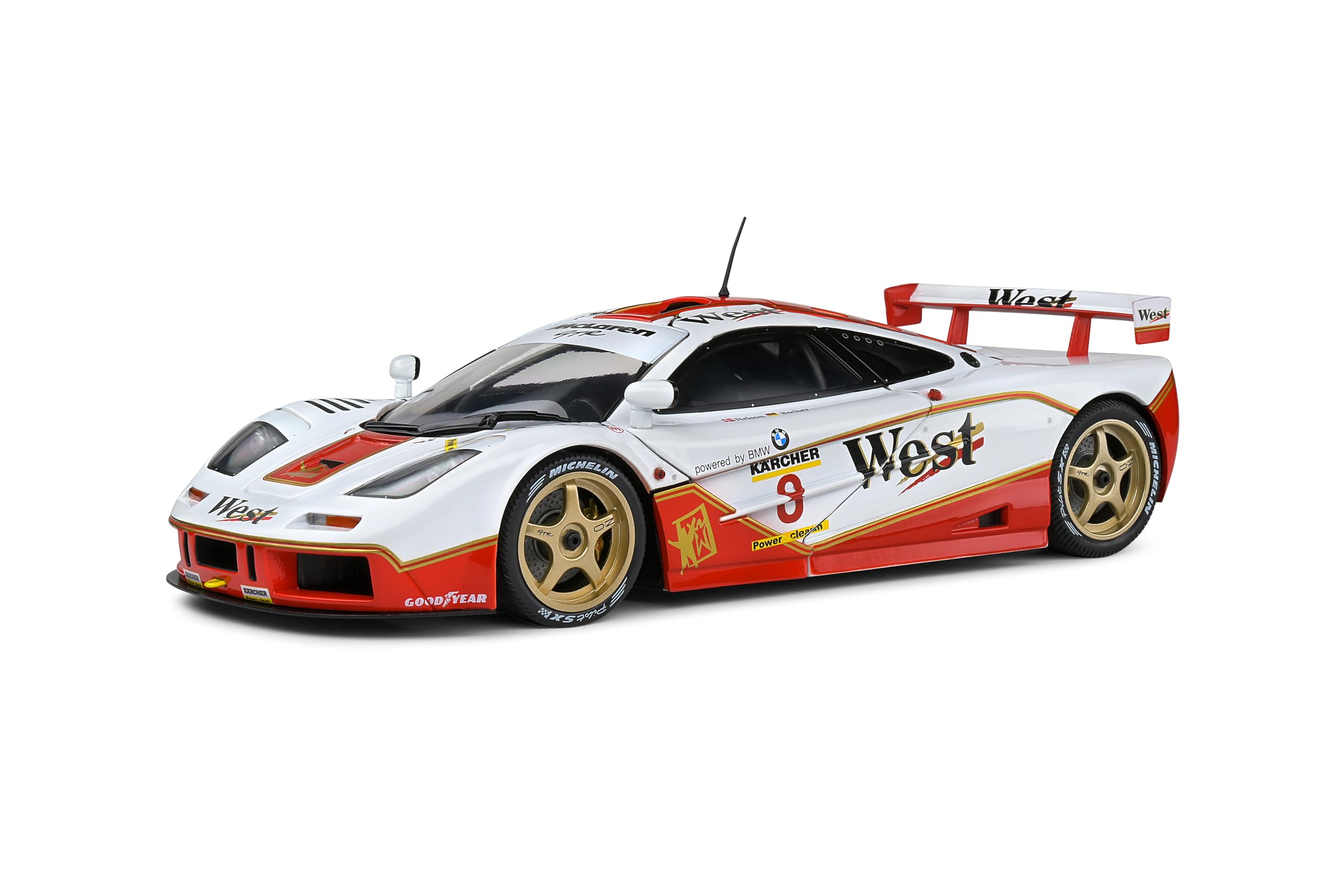 Solido Multicolor 1:18 Mclaren F1 Gtr Short Tail White #8 Price/Bascher Bpr Gt 1995, Multicolour