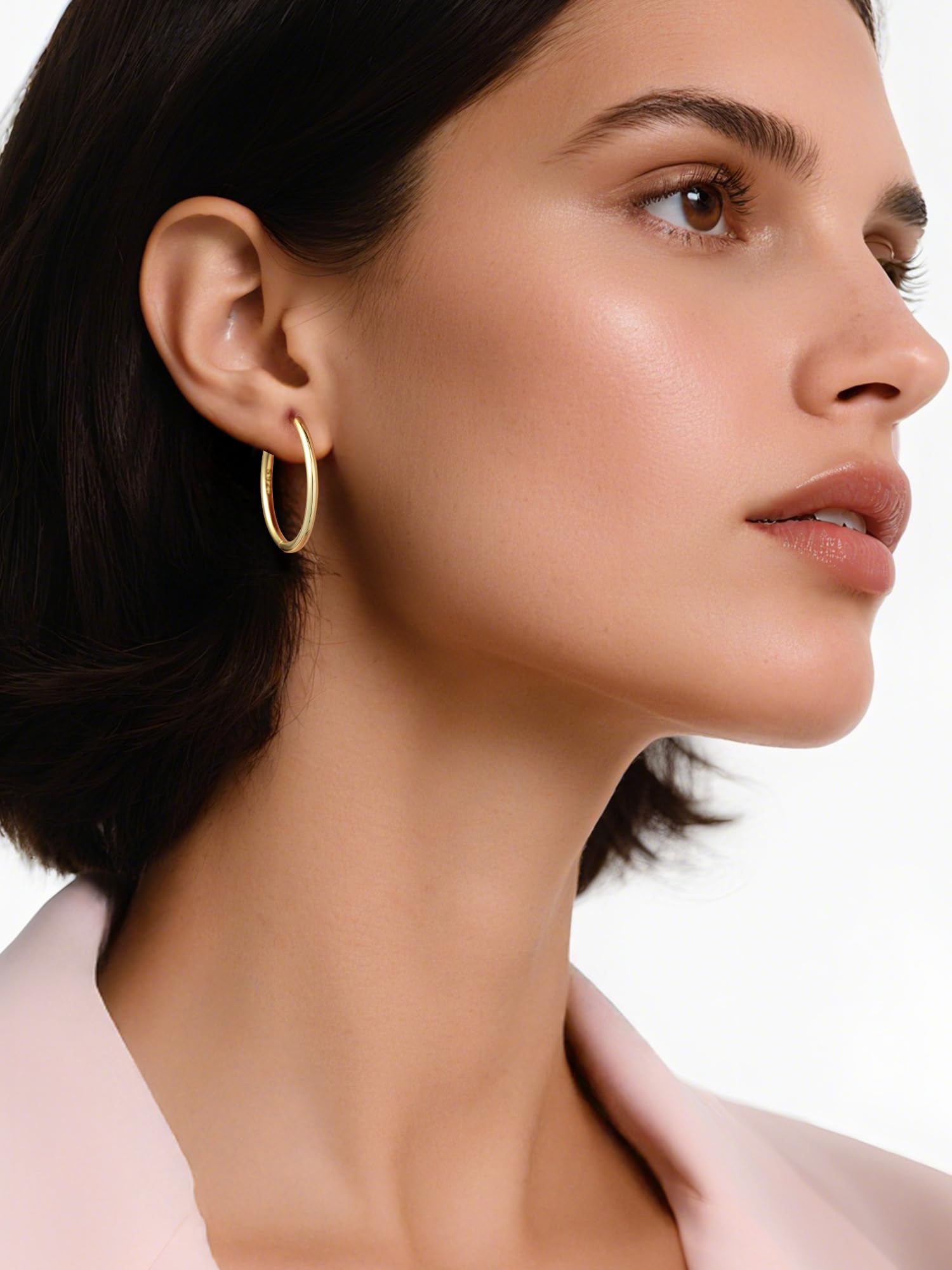 ChicSilver Creolen Gold Klein Ohrringe Silber 925 Rund Hoop Earrings Damen
