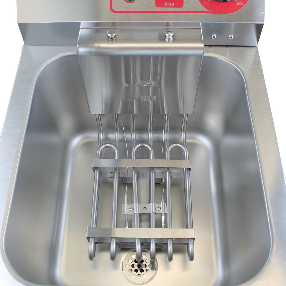 Beeketal 'BSF-320P' Profi Gastro Stand Doppel Fritteuse mit Unterschrank (2 x 16 L Volumen für max. 2 x 11 L Öl) Friteuse mit Fettablaufhahn im Schrank, 2 x 5000 Watt, 400V-50Hz Starkstrom Anschlüsse