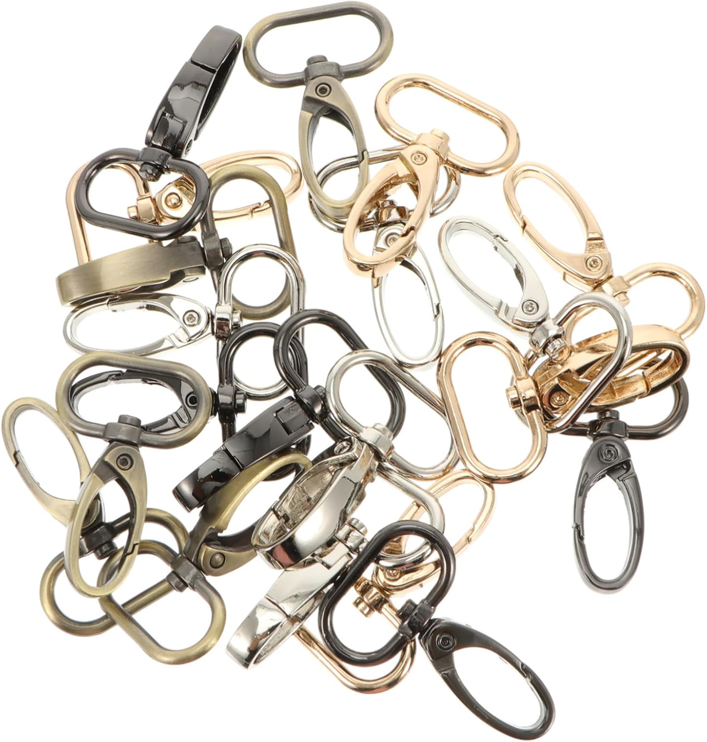 OSALADI 20pcs Lobster Clasps Swivel Snap Hooks for Crafts Keychains Handbags Lightweight Versatile Clips Colors Light