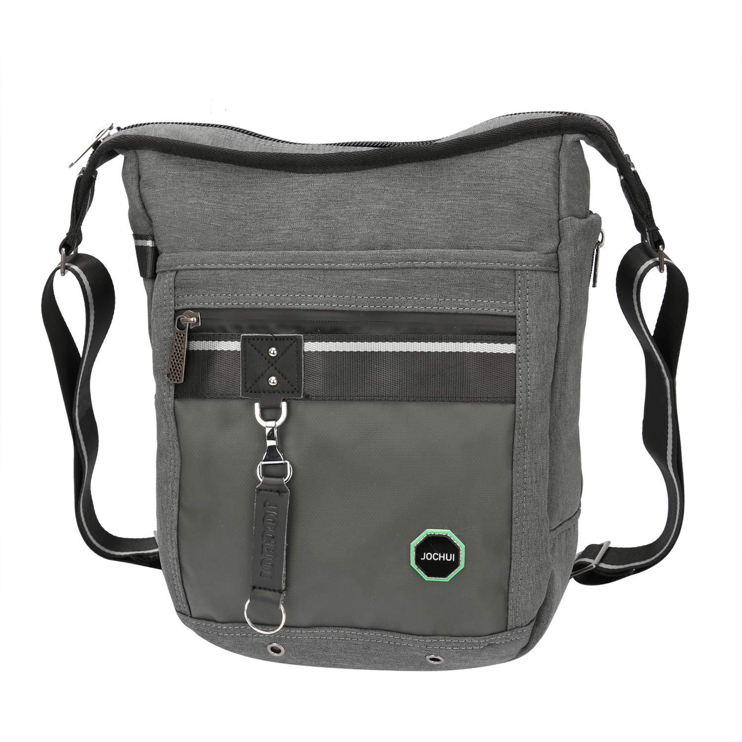 Larswon Vertical Messenger Bag Crossbody Bag Shoulder Bag Tablets Bag Satchel for Men Women Light Gray