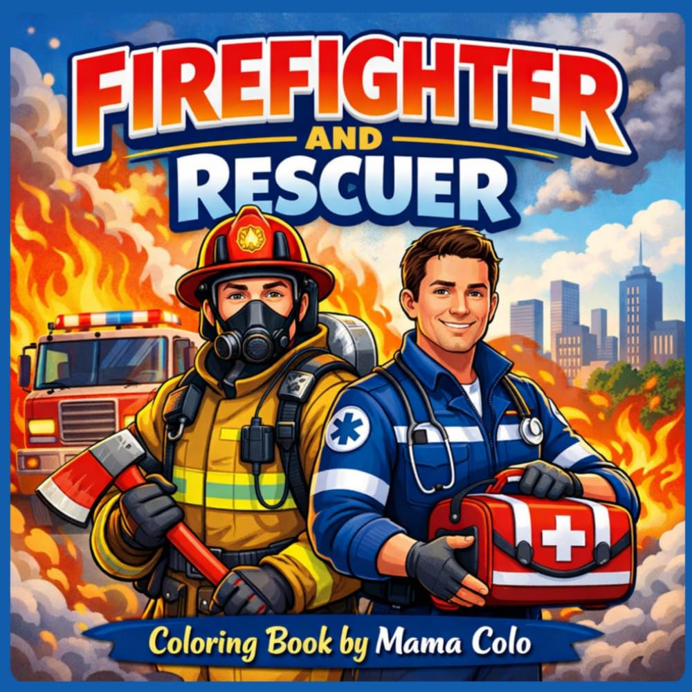 Firefighter and Rescuer - Coloring Book: Coloring Book for Kids and Adults – Brave Heroes, Emergency Missions and Inspiring Rescue Scenes to Color
