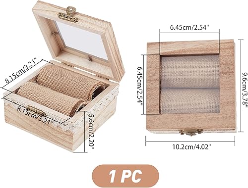 Miniatura 4 de PH PandaHall Caja de anillos, caja de madera para portadores de anillos, soporte personalizado, organizador de exhibición, cajas de joyería rústicas