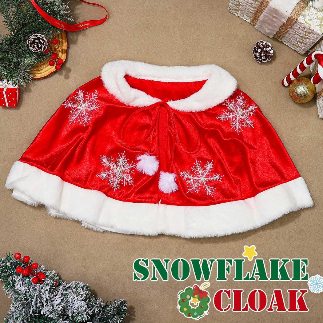 JAKAWIN Christmas Cape Snowflake Cloak Costume Capes for Women