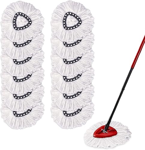 12 cabezales de repuesto de trapeador, 100% microfibra, repuesto de trapeador giratorio, cabezales de repuesto de limpieza de 360 microgiros, para disponible en Yaxa Costa Rica