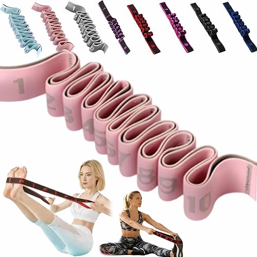 Miniatura 4 de Banda de resistencia de fitness para estiramiento y yoga, bandas de resistencia con asas para brazos, ejercicio de tirador de moda, bandas
