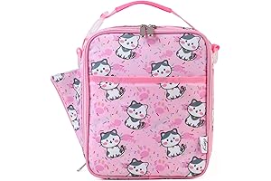 Kasqo Lunch Bag for Baby Girls: Insulated Lunch Box with Water Bottle...