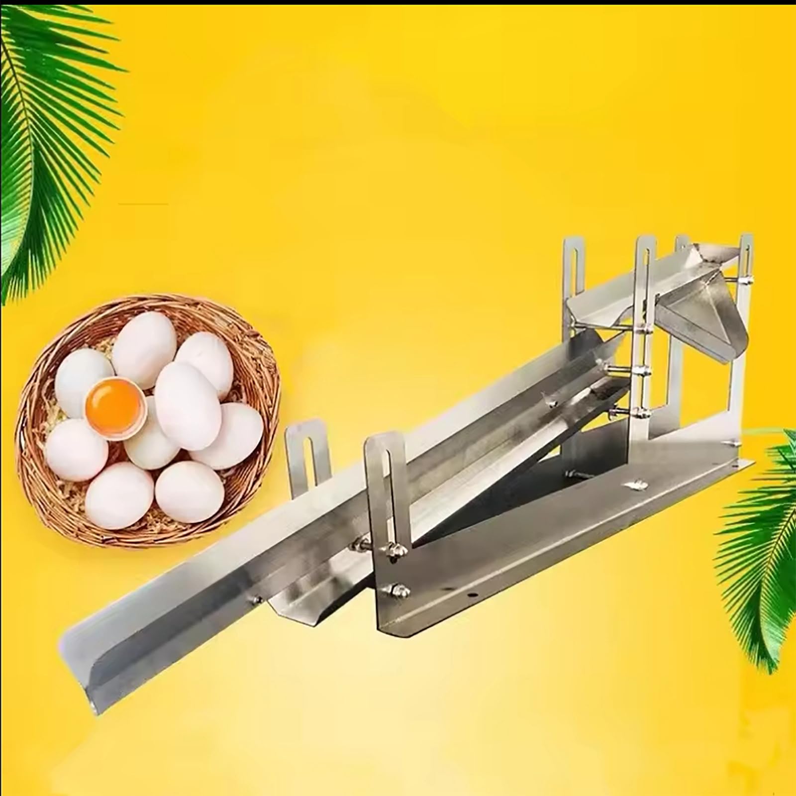 Separador Huevos,filtro Yema Y Clara Huevo Acero Inoxidable 304 Con Bandeja Exportación Y Placa Guía Líquido Huevo,altura Ajustable Y Espacio Separación,salida 500-800 Piezas/H, 3S Fondo Rápido