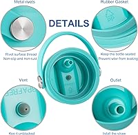 Vista 2 de Tapa de popote para Hydro Flask de boca ancha de 32, 40 onzas, tapas de popote con mango flexible y popotes compatibles con HydroFlask, tapa