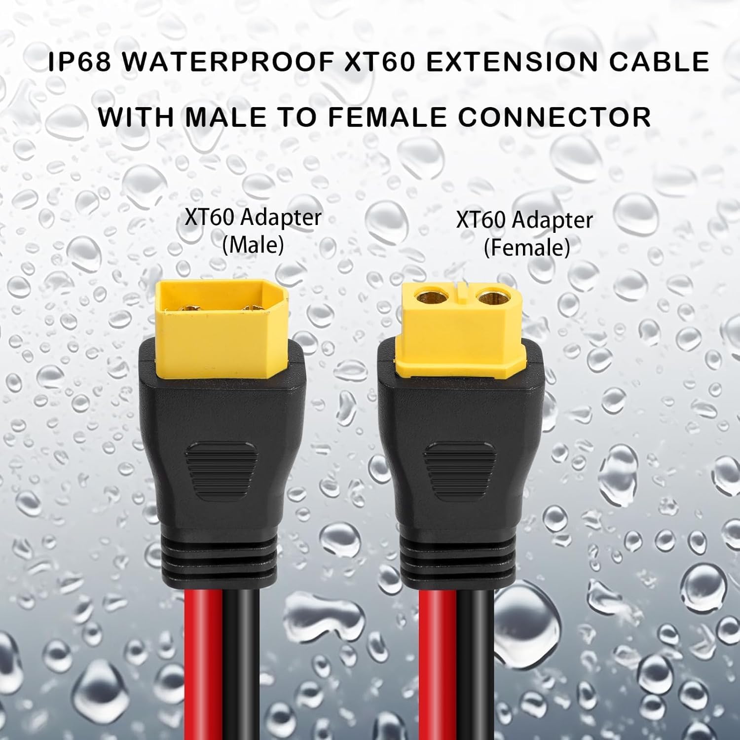 Ansoufien 10AWG XT60 Extension Cable 50FT, XT60 Cable with Male to Female Connector for Portable Power Station Solar Panel RC Battery