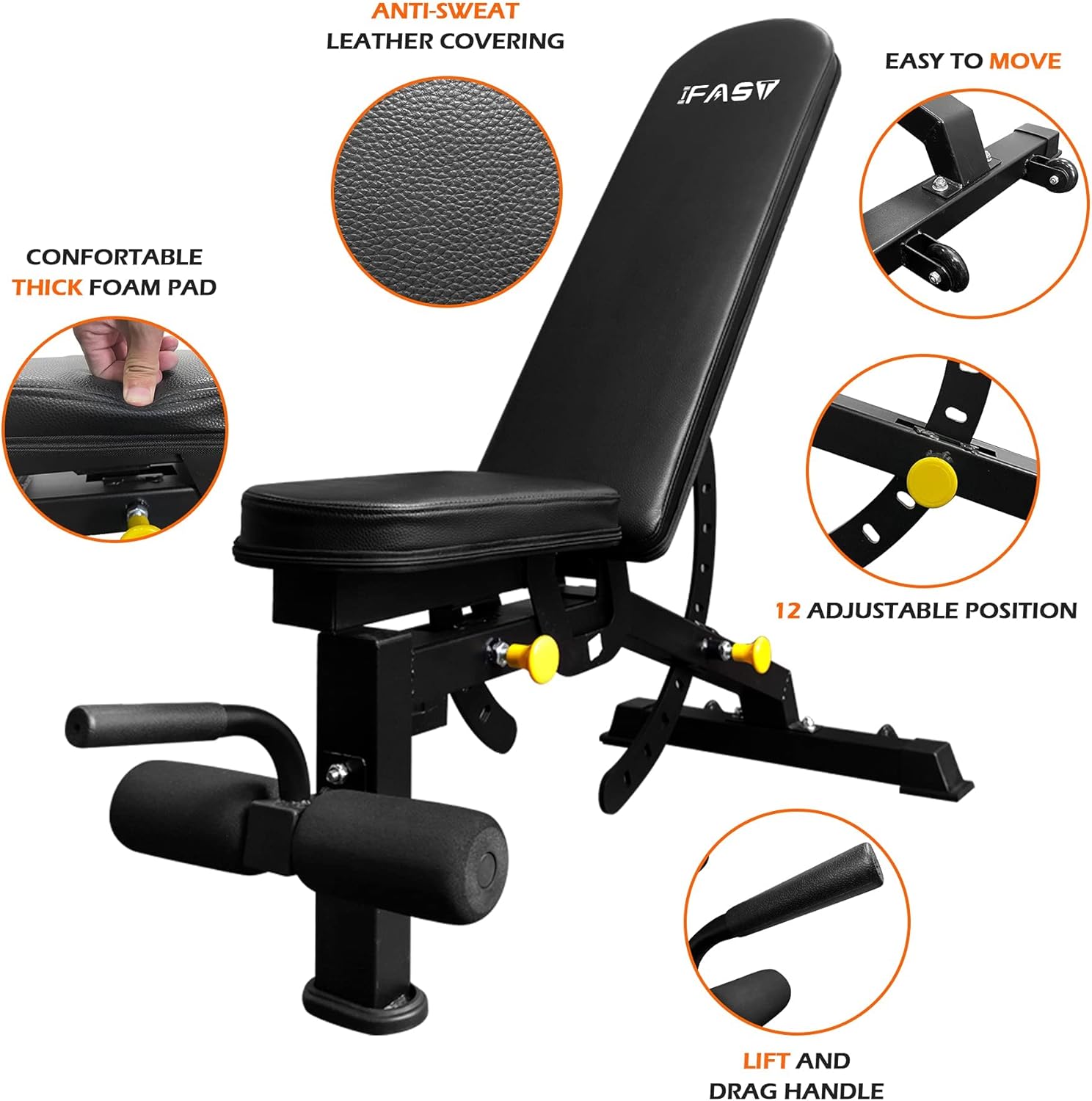 IFAST IFAST Multi-functional Power Cage – Adjustable Pullup & Squat Rack, 1000Lbs Capacity - Image 7