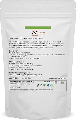 Miniatura 2 de Polvo de hoja de aloe vera 100% natural puro Aloe Barbadensis 0.50 libras  8.01 oz