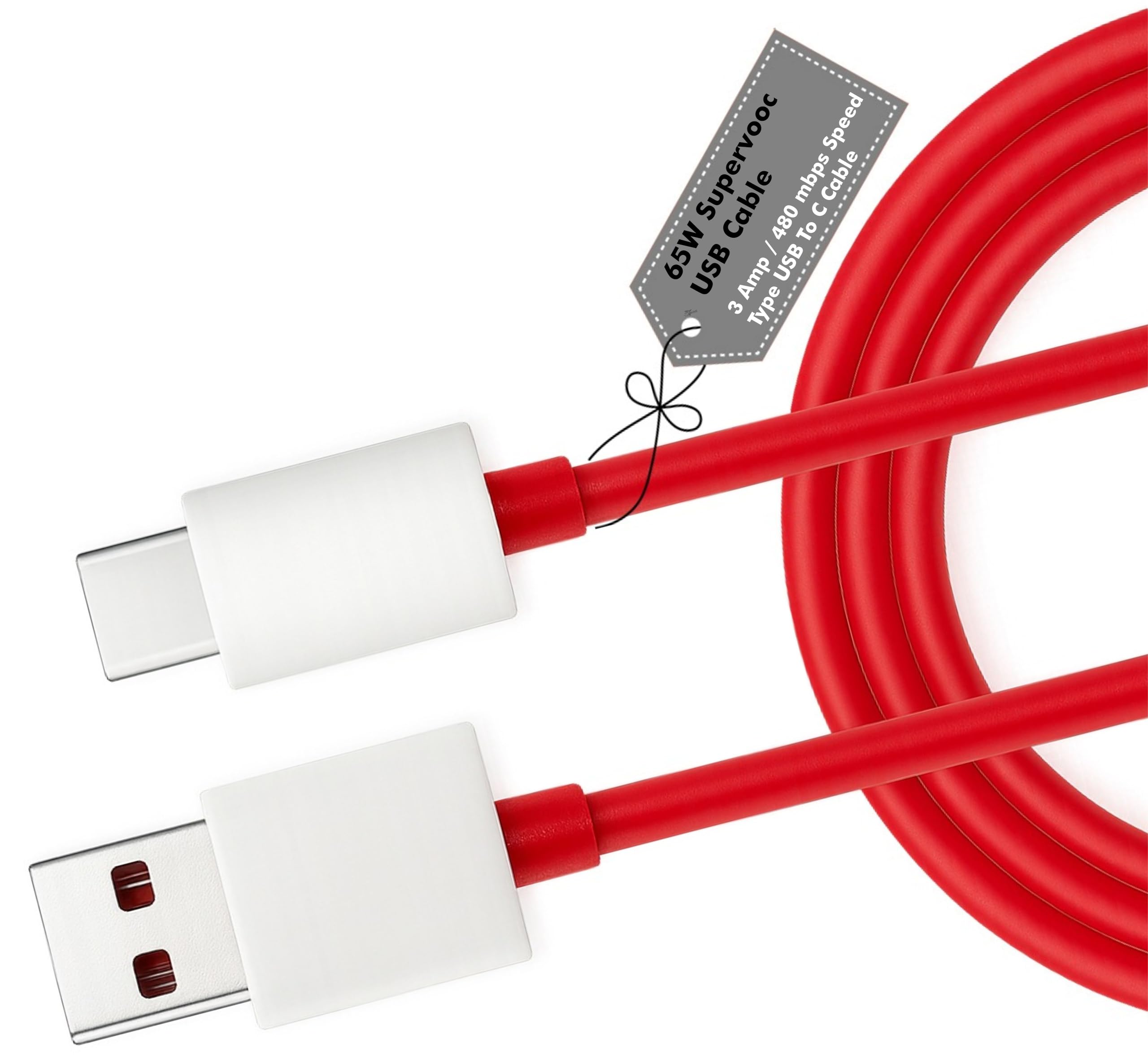 AINE USB-C SuperVOOC 65W Fast Charging Cable – Compatible with OnePlus 13 Series 12R 11 10T 9 Pro Nord CE Series Dash & Warp Charging Support | Original High-Speed Power Delivery Cord