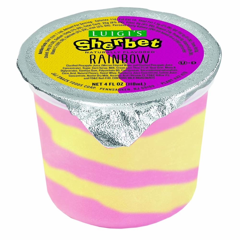 Luigis Rainbow Sherbet Cup -- 96 per case.
