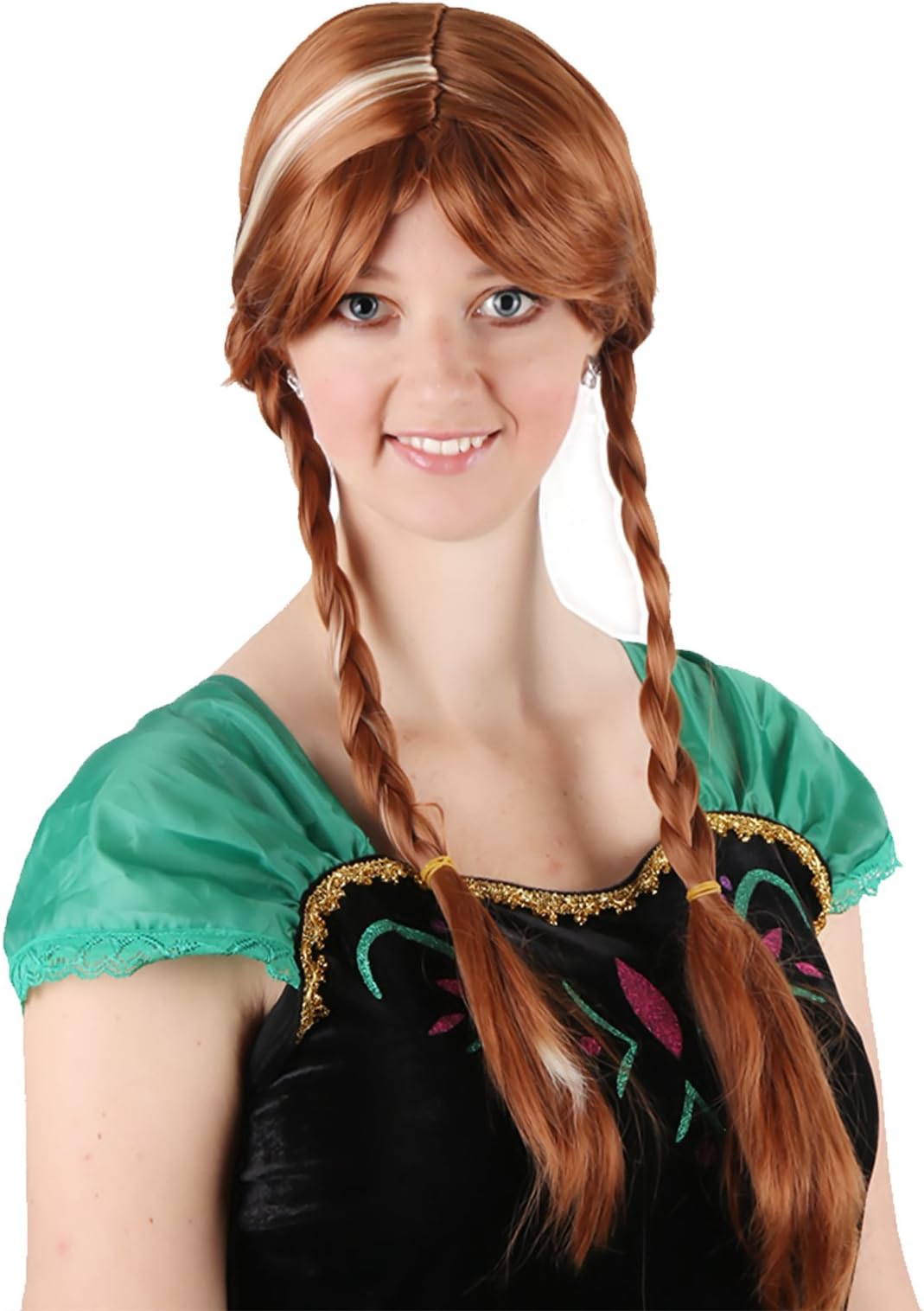 Anime Anna Elsa Cosplay Wigs Blonde Brown Long Braid for Women Cosplay Party Wigs Braid Wigs Heat Resistant Synthetic Wigs (Anna Wig Adult)
