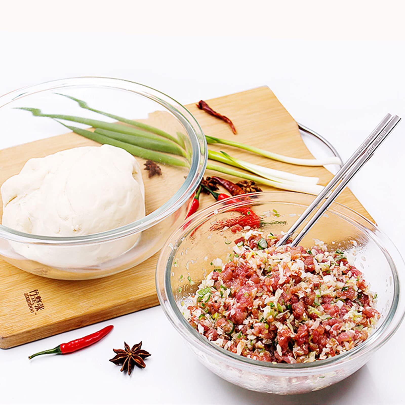 Juego de cuencos de vidrio para mezclar con tapas herméticas para cocina, hornear, servir, cocinar 0.6QT, 1.1QT, 2.2QT, 4QT, juego de ensalada con tapas, apto para lavavajillas y microondas