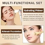 AIUEO Magic Minerals Airbrush Foundation Maquillage en spray Primer-02 Beige. Fondation pour les femmes âgées, couverture complète, maquillage sans défaut léger, hydratant