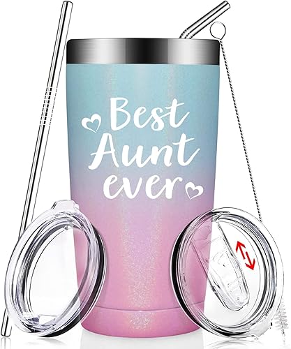 BIRGILT Vaso térmico de 20 onzas con aislamiento térmico de 20 onzas para tía y sobrino, regalos divertidos de cumpleaños y Navidad para la tía