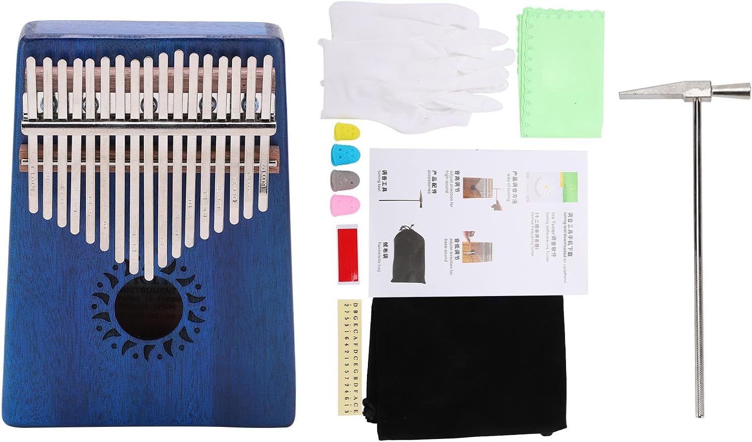 17 Key Thumb Piano Finger Piano Musical Instrument Kalimba Portable with Flannel Bag for Easy Learning and Clear Sound