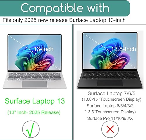 Vista 2 de Paquete de 2 protectores de pantalla de vidrio para laptop Microsoft Surface de 13 pulgadas (2025), vidrio templado, antiarañazos, ultra