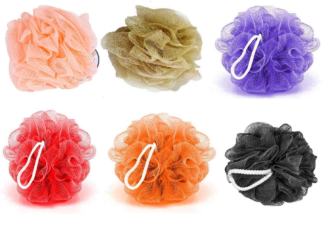 SAHAYA Mesh Soft Bathing Loofah 30 gram Multi Color Pack of 6-image-41