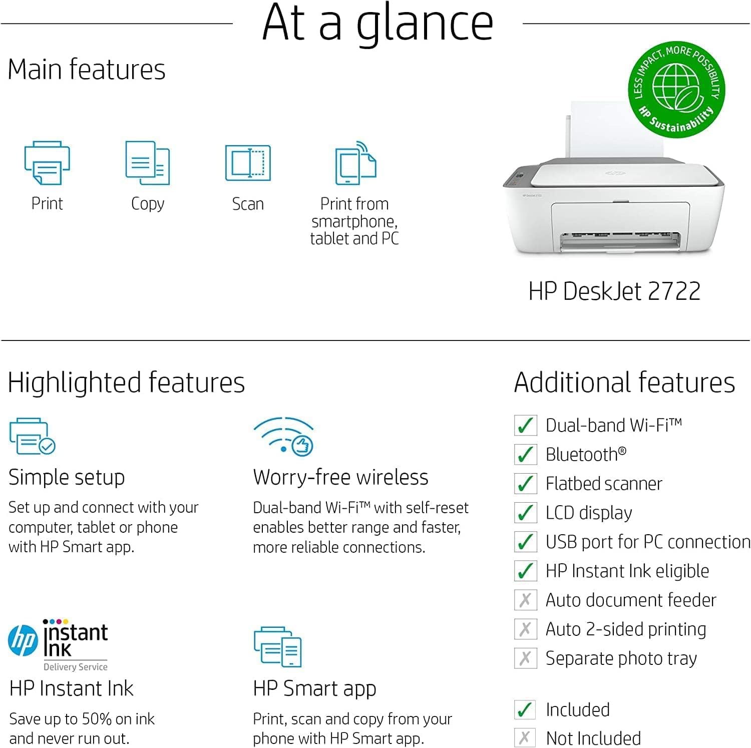 HP DeskJet 2722 All-in-One Wireless Color Inkjet Printer User Manual