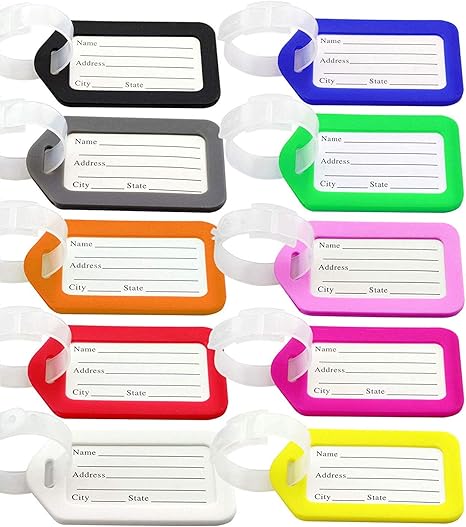 Amazon Co Jp Exeqianming 荷物タグ 10個 プラスチック 旅行 荷物 ハンドバッグ タグ ラベル スーツケース Id タグ ラベル シューズ バッグ