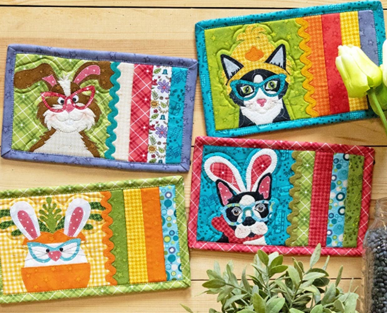 The Whole Country Caboodle Easter Party Mug Rugs Pattern