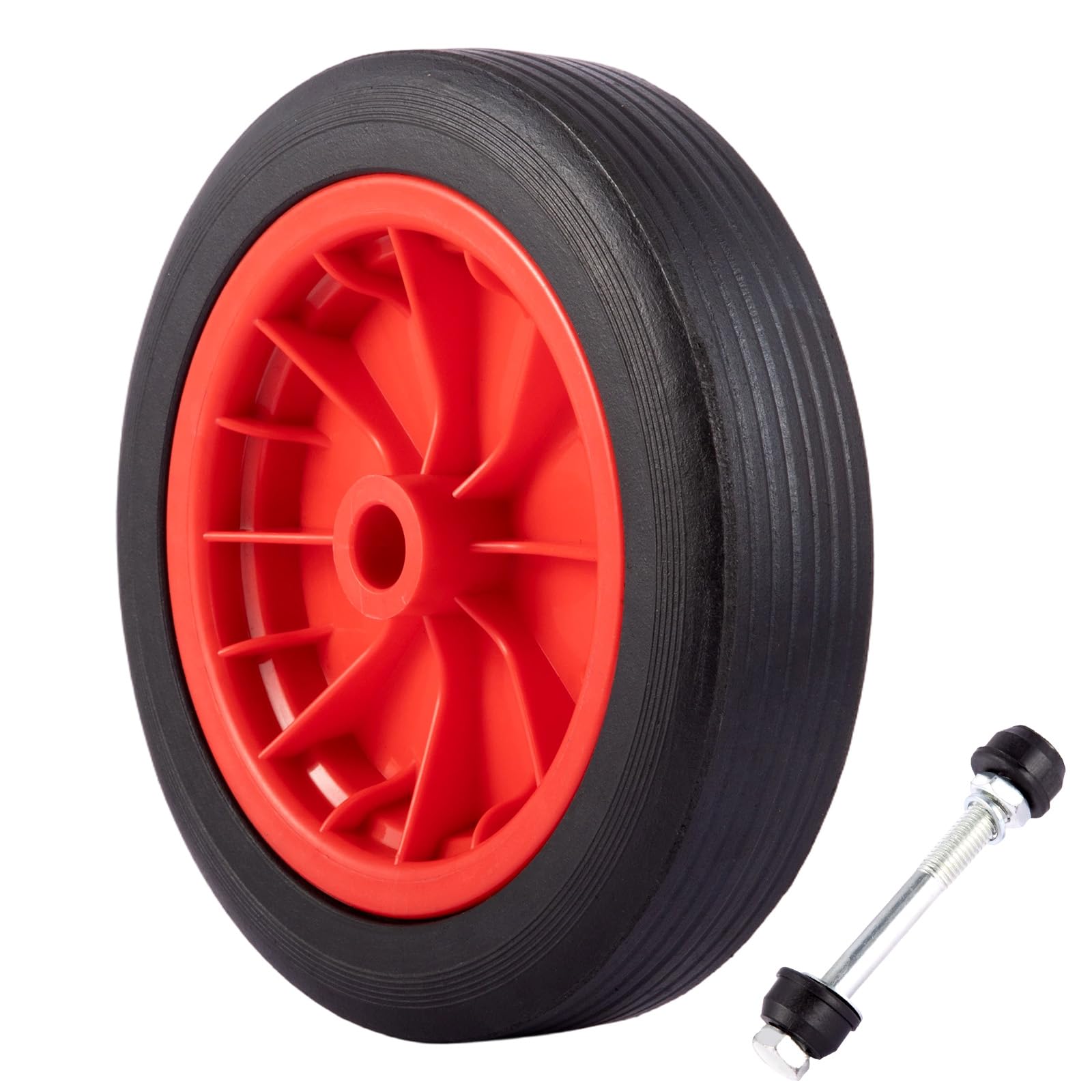 12"" Schubkarrenrad Vollgummi 3.50-4.00/8 + 120mm PU pannensicherer Ersatzrad für Sackkarre, Bollerwagen, Gartenwagen, Transportwagen, Reifen für Sackkarre
