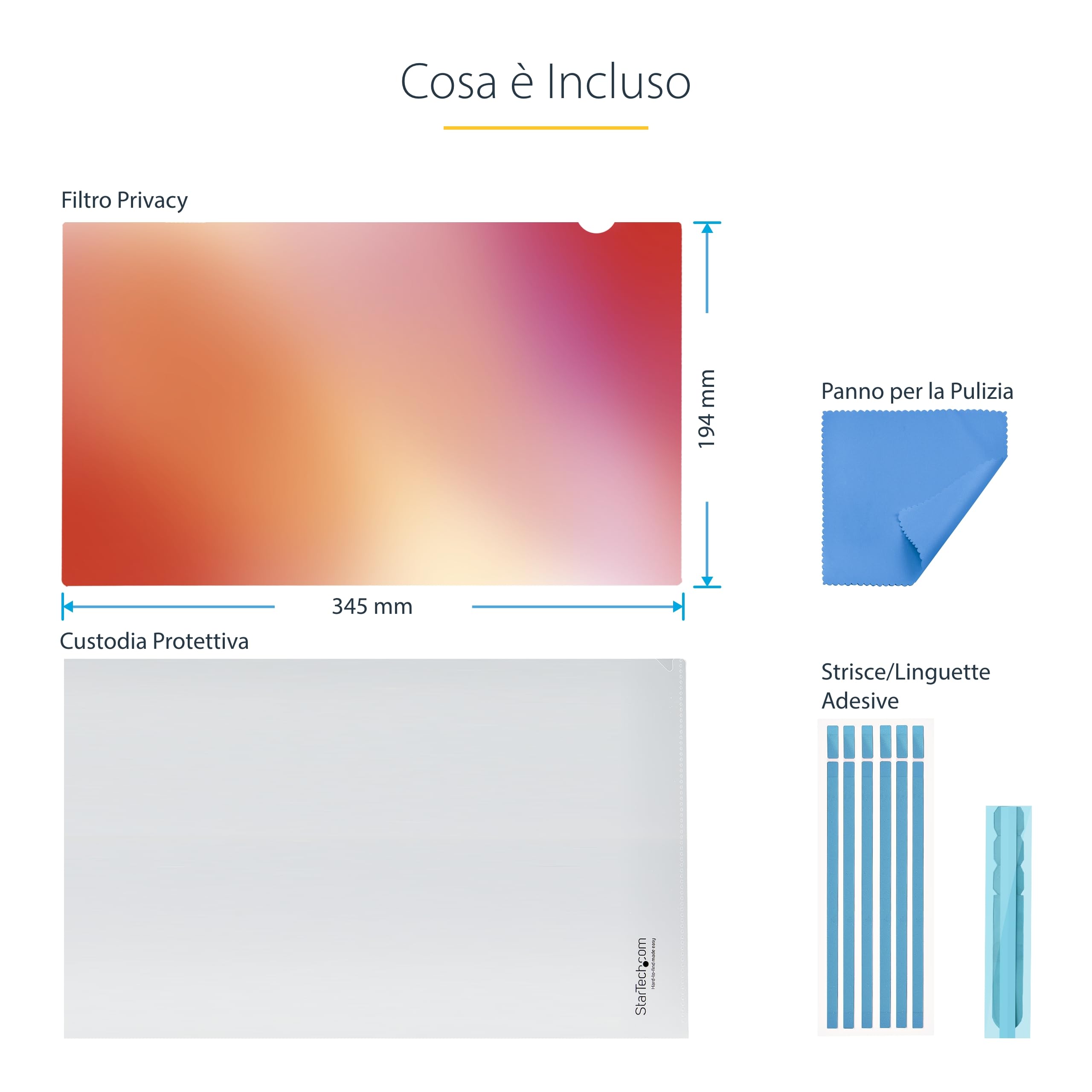 StarTech Filtro Privacy per Laptop 15,6" 16:9 Oro, Schermo di Sicurezza | Protezione Dati Antispione, Compatibile Monitor e Notebook