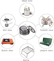 Vista 9 de Outdoor Camping Cookware Set with Pot Pan and KettleCamping Cookware Mess Kit Portable Hiking Backpacking Cooking Pot Set Survival Cooking Gear