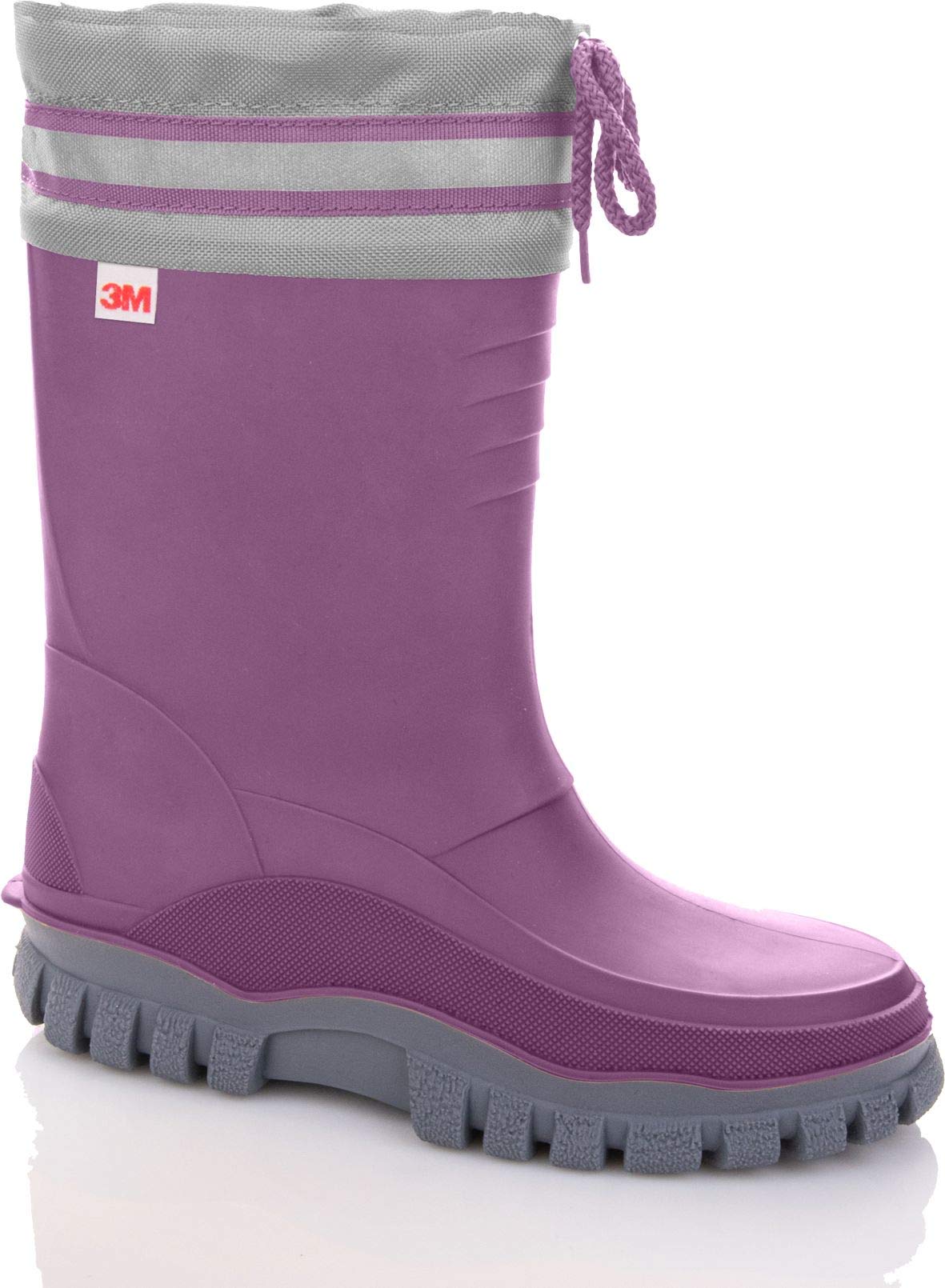 MADSea Kinder Gummistiefel Pfützensprung W mit Warmfutter | Winterstiefel wasserdicht zuziehbare Stulpe