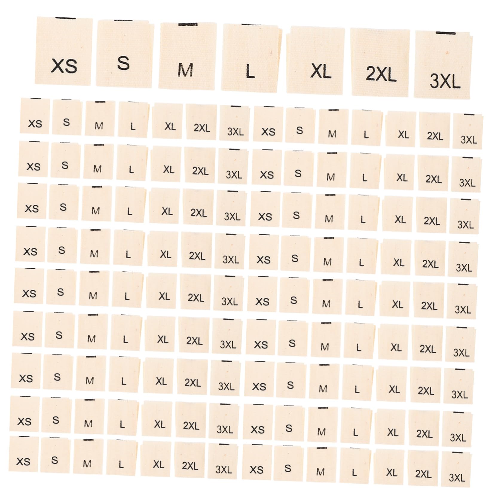 Étiquettes de taille pour vêtements anti-grattage | Pack 1400 pièces pour finitions nettes