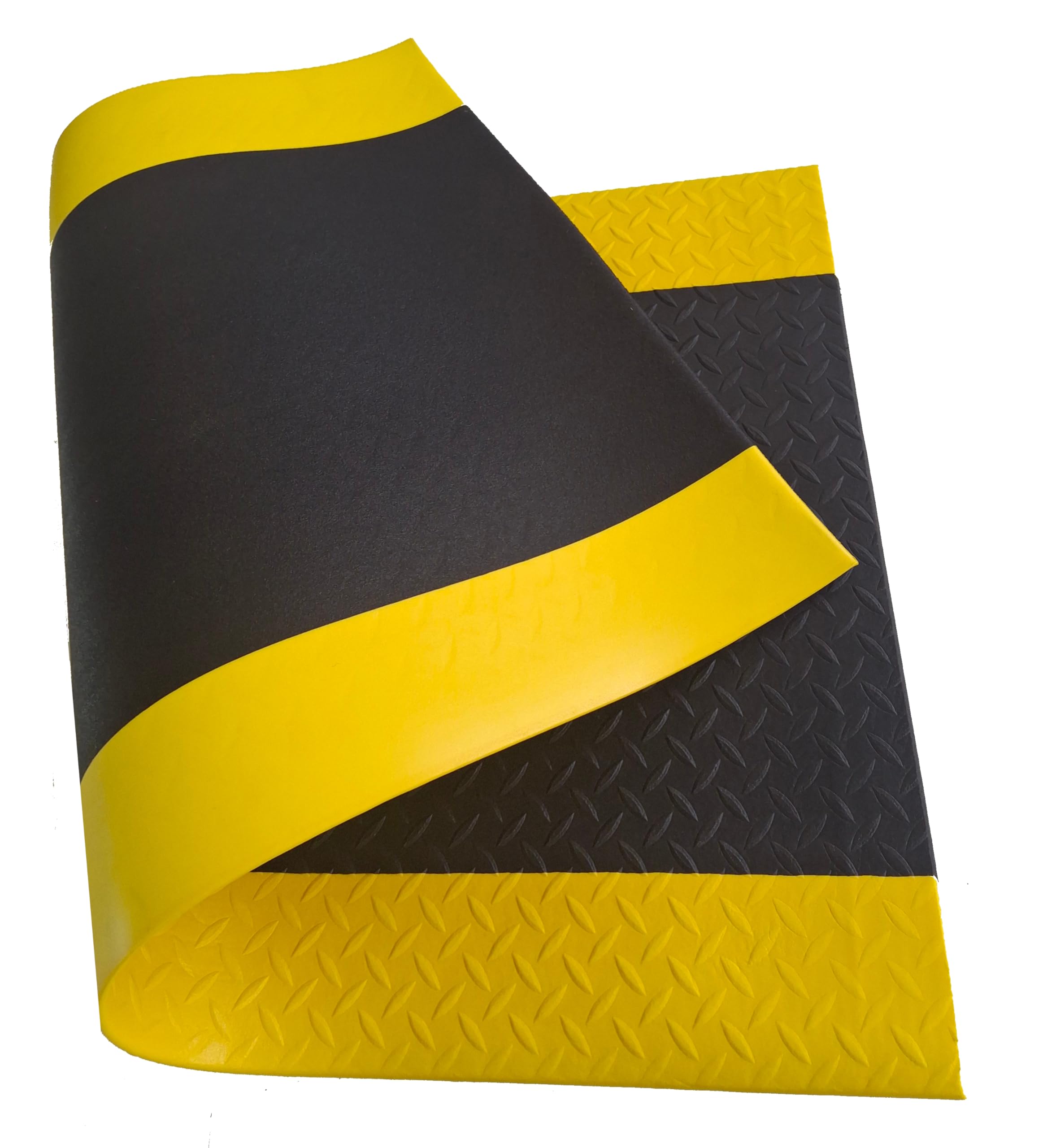 Anti-Ermüdungsmatte Meterware 2 Breiten mittlere Belastung (schwarz/gelb, ca. 90 x 200 cm)