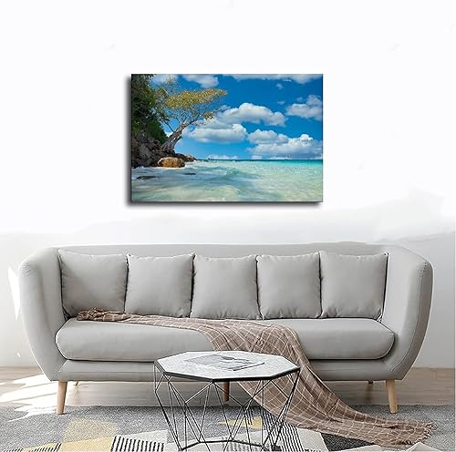 Miniatura 5 de NIUZWDE Arte de pared de playa, lienzo de playa, pósteres de playa, impresiones de playa, pinturas de naturaleza, mar, naturaleza, arte de pared,